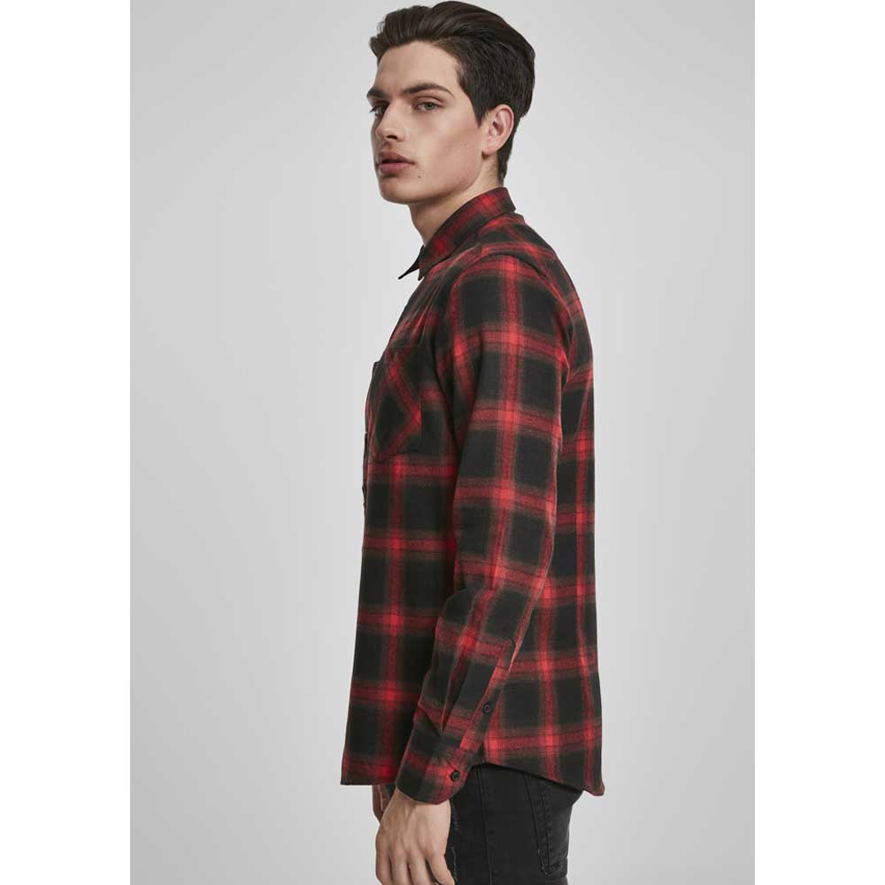Urban Classics - Checked Flanell Overhemd - Zwart/Rood